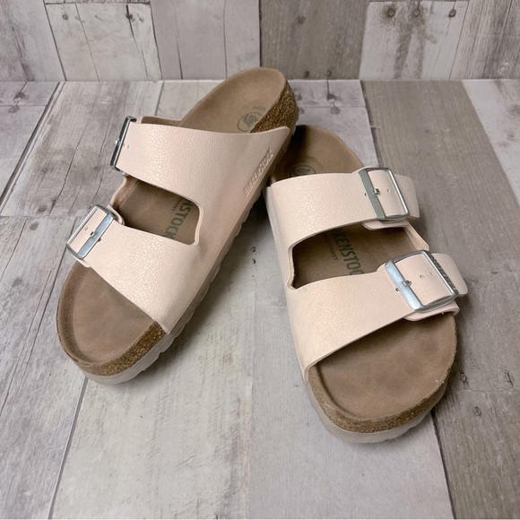 Birkenstock Shoes - Birkenstock Vegan Soft Pink Arizona Sandals Size 38